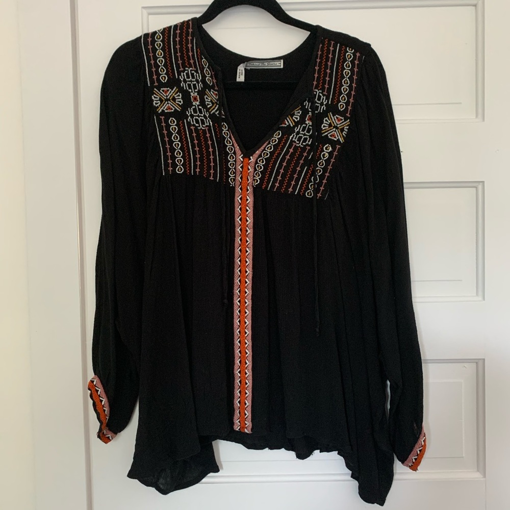 Embroidered Boho Top